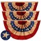 G128 - 3 Pack: USA Tea Stained Pleated Fan Flag 2x4FT Burlap Embroidered Polyester Stars and Stripes